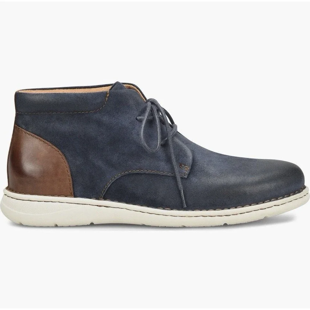 new BORN Theo Chukka sporty flexible Boots shoes Men full grain leather navy 9